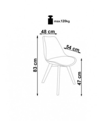 Chaise rembourrée en tissu, avec pieds en bois K303 Beige, l48xA54xH83 cm vous aussi creer 