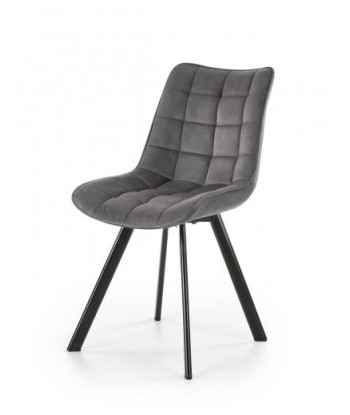 Chaise rembourrée en tissu, avec pieds en métal K332 Gris foncé / Noir, l46xA61xH84 cm en ligne des produits 