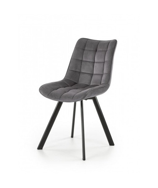 Chaise rembourrée en tissu, avec pieds en métal K332 Gris foncé / Noir, l46xA61xH84 cm en ligne des produits 