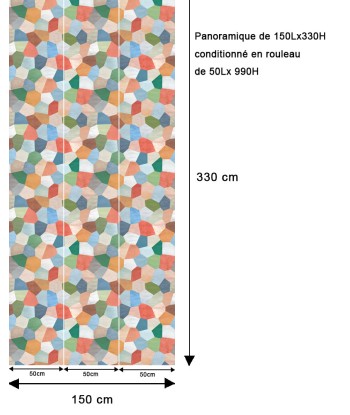 Papier peint géométrique – Mosaïque multicolore Facettes online