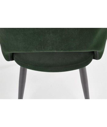 Chaise rembourrée avec tissu et pieds en métal K364 Vert foncé / Noir, l55xA55xH88 cm Pour