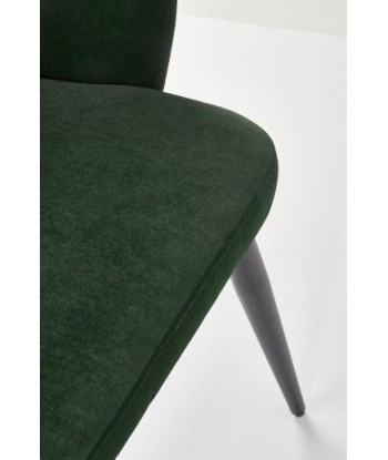 Chaise rembourrée avec tissu et pieds en métal K364 Vert foncé / Noir, l55xA55xH88 cm Pour