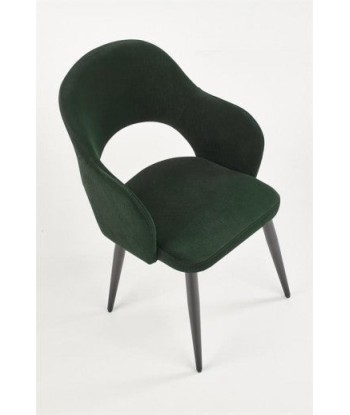 Chaise rembourrée avec tissu et pieds en métal K364 Vert foncé / Noir, l55xA55xH88 cm Pour