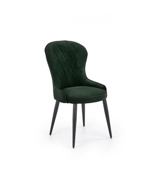 Chaise rembourrée avec tissu et pieds en métal Velours K366 Vert foncé / Noir, l52xA58xH92 cm online