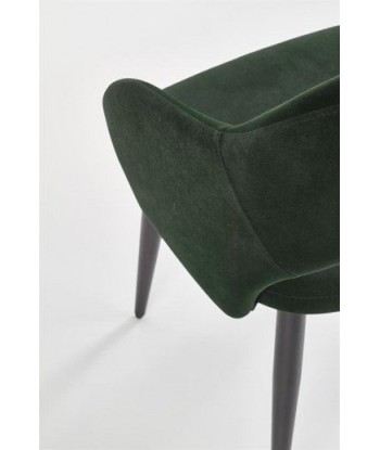 Chaise rembourrée avec tissu et pieds en métal K364 Vert foncé / Noir, l55xA55xH88 cm Pour