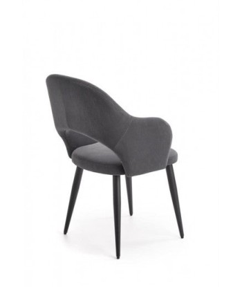 Chaise rembourrée avec tissu et pieds en métal K364 Gris / Noir, l55xA55xH88 cm hantent personnes