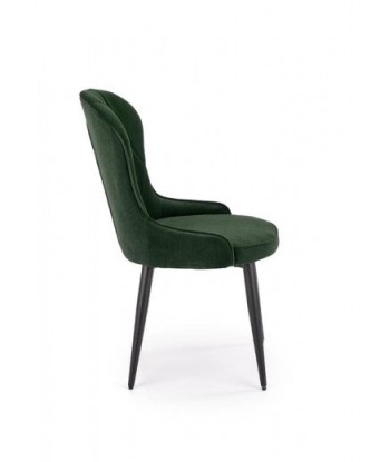 Chaise rembourrée avec tissu et pieds en métal Velours K366 Vert foncé / Noir, l52xA58xH92 cm online