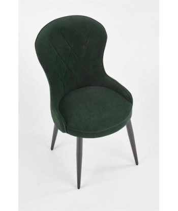 Chaise rembourrée avec tissu et pieds en métal Velours K366 Vert foncé / Noir, l52xA58xH92 cm online