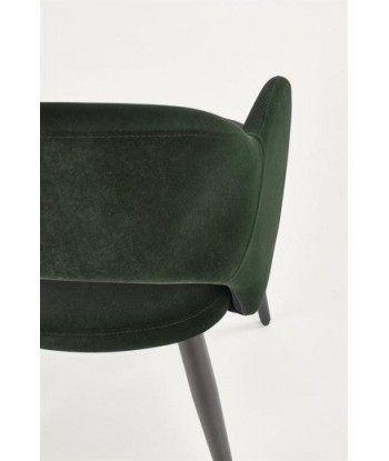 Chaise rembourrée avec tissu et pieds en métal K364 Vert foncé / Noir, l55xA55xH88 cm Pour