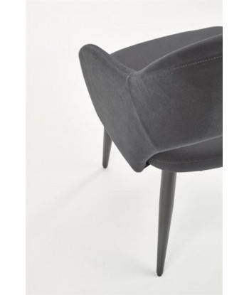 Chaise rembourrée avec tissu et pieds en métal K364 Gris / Noir, l55xA55xH88 cm hantent personnes