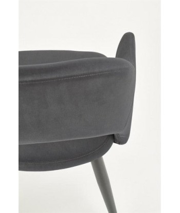 Chaise rembourrée avec tissu et pieds en métal K364 Gris / Noir, l55xA55xH88 cm hantent personnes