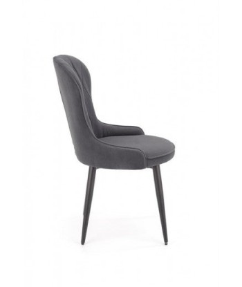 Chaise rembourrée avec tissu et pieds en métal K366 Gris / Noir, l52xA58xH92 cm acheter en ligne