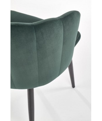 Chaise rembourrée avec tissu et pieds en métal K386 Vert foncé / Noir, l60xA58xH84 cm store