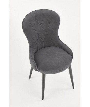 Chaise rembourrée avec tissu et pieds en métal K366 Gris / Noir, l52xA58xH92 cm acheter en ligne