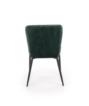 Chaise rembourrée avec tissu et pieds en métal K399 Velours Vert foncé / Noir, l50xA60xH84 cm ouvre sa boutique