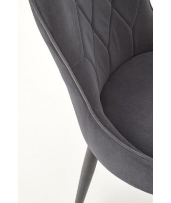 Chaise rembourrée avec tissu et pieds en métal K366 Gris / Noir, l52xA58xH92 cm acheter en ligne