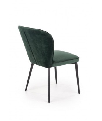 Chaise rembourrée avec tissu et pieds en métal K399 Velours Vert foncé / Noir, l50xA60xH84 cm ouvre sa boutique