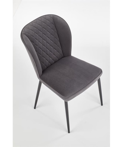 Chaise rembourrée avec tissu et pieds en métal K399 Gris / Noir, l50xA60xH84 cm À commander