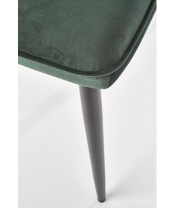 Chaise rembourrée avec tissu et pieds en métal K399 Velours Vert foncé / Noir, l50xA60xH84 cm ouvre sa boutique