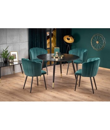 Chaise rembourrée avec tissu et pieds en métal K386 Vert foncé / Noir, l60xA58xH84 cm store