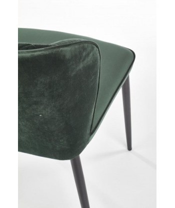 Chaise rembourrée avec tissu et pieds en métal K399 Velours Vert foncé / Noir, l50xA60xH84 cm ouvre sa boutique