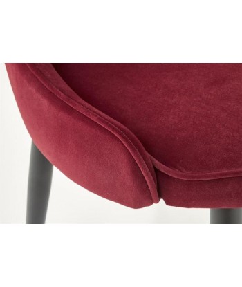 Chaise rembourrée avec tissu et pieds en métal K366 Bordeaux / Noir, l52xA58xH92 cm de France