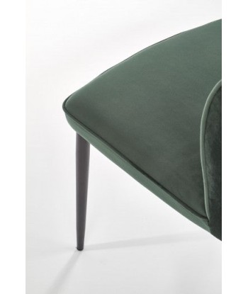 Chaise rembourrée avec tissu et pieds en métal K399 Velours Vert foncé / Noir, l50xA60xH84 cm ouvre sa boutique