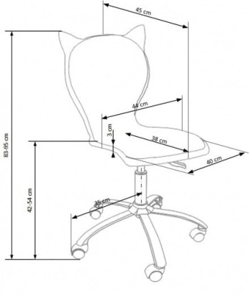 Chaise de bureau pour enfants, rembourrée en éco-cuir Kara 2 Blanc / Rose, l44xA45xH83-95 cm En savoir plus