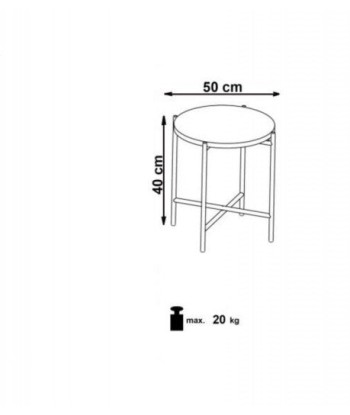 Table basse composite et métal Lastrico Blanc / Noir, Ø50xH40 cm 50% de réduction en Octobre 2024