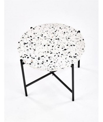 Table basse composite et métal Lastrico Blanc / Noir, Ø50xH40 cm 50% de réduction en Octobre 2024