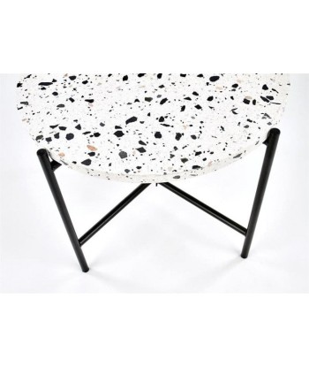 Table basse composite et métal Lastrico Blanc / Noir, Ø50xH40 cm 50% de réduction en Octobre 2024