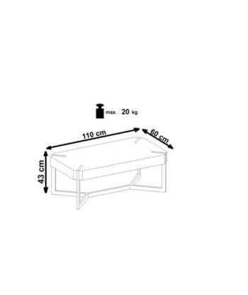 Table basse en MDF et métal Lavida Chêne Doré / Noir, L110xl60xH43 cm les muscles