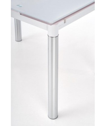 Table extensible en verre et métal Logan 2 Blanc / Chrome, L96-142xl70xH75 cm chez Cornerstreet bien 