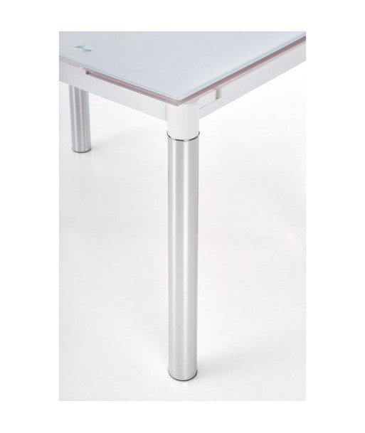 Table extensible en verre et métal Logan 2 Blanc / Chrome, L96-142xl70xH75 cm chez Cornerstreet bien 