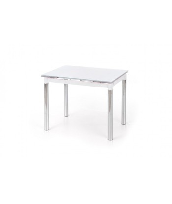 Table extensible en verre et métal Logan 2 Blanc / Chrome, L96-142xl70xH75 cm chez Cornerstreet bien 