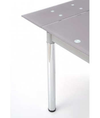 Table extensible en verre et métal Logan 2 Gris / Chrome, L96-142xl70xH75 cm JUSQU'A -70%! 