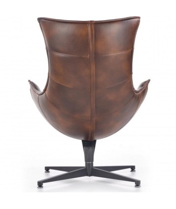 Fauteuil pivotant rembourré avec éco-cuir et pied en métal Luxor Marron foncé, l86xA94xH96 cm offre 