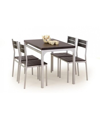 Ensemble table MDF et métal + 4 chaises Malcolm Wenge, L110xl70xH75 cm votre restaurant rapide dans 