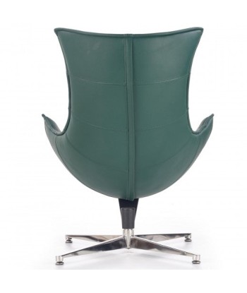 Fauteuil pivotant rembourré avec éco-cuir et pied en métal Luxor Vert foncé, l86xA94xH96 cm commande en ligne