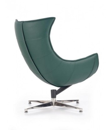 Fauteuil pivotant rembourré avec éco-cuir et pied en métal Luxor Vert foncé, l86xA94xH96 cm commande en ligne