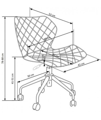 Tabouret de bar rembourré en simili cuir et tissu Matrix II Noir / Blanc, l48xA53xH92-104 cm pas cher 