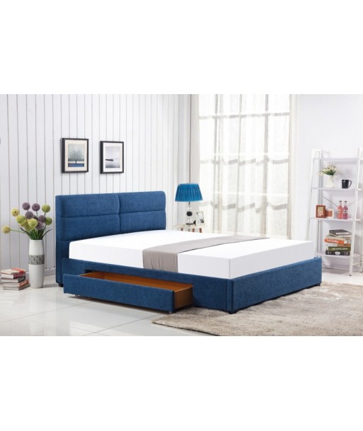 Lit recouvert de tissu Merida Bleu offre 