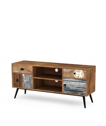 Commode TV en bois et métal, avec 2 tiroirs et 2 portes Mezo RTV-1 Multicolor, l120xA39xH60 cm Le MVP de beaucoup