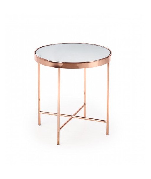 Table basse Mira Cupru en verre et métal, Ø42xH46 cm le des métaux précieux