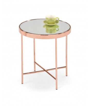 Table basse Mira Cupru en verre et métal, Ø42xH46 cm le des métaux précieux