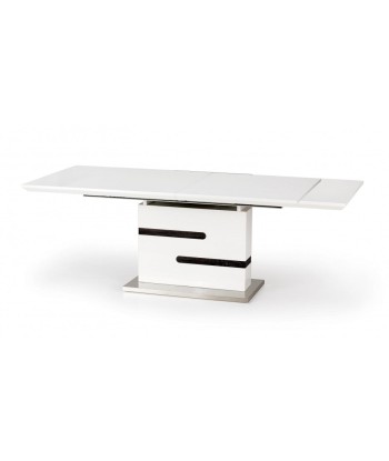 Table extensible en MDF et métal Monaco Blanc / Gris, L160-220xl90xH76 cm à prix réduit toute l'année