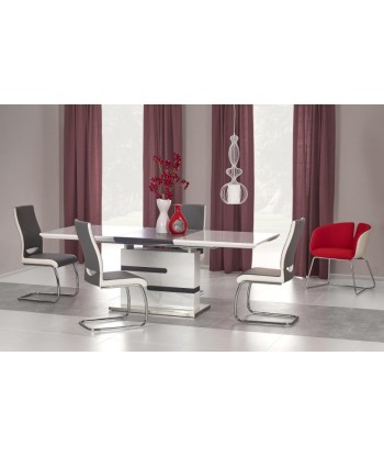 Table extensible en MDF et métal Monaco Blanc / Gris, L160-220xl90xH76 cm à prix réduit toute l'année