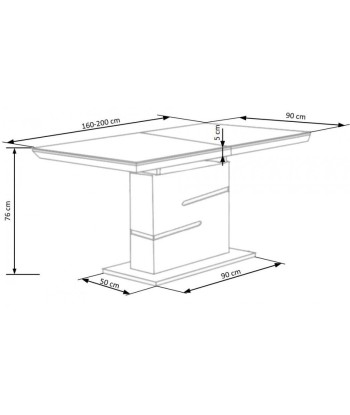 Table extensible en MDF et métal Monaco Blanc / Gris, L160-220xl90xH76 cm à prix réduit toute l'année