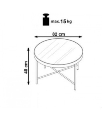 Table basse en verre et métal Moria Noir / Cuivre, Ø82xh40 cm pas cher chine