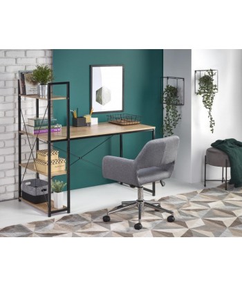 Table de bureau avec étagère, en palettes et métal Narvik B1 Chêne Sonoma / Noir, L120xl64xH120 cm Véritable concentré